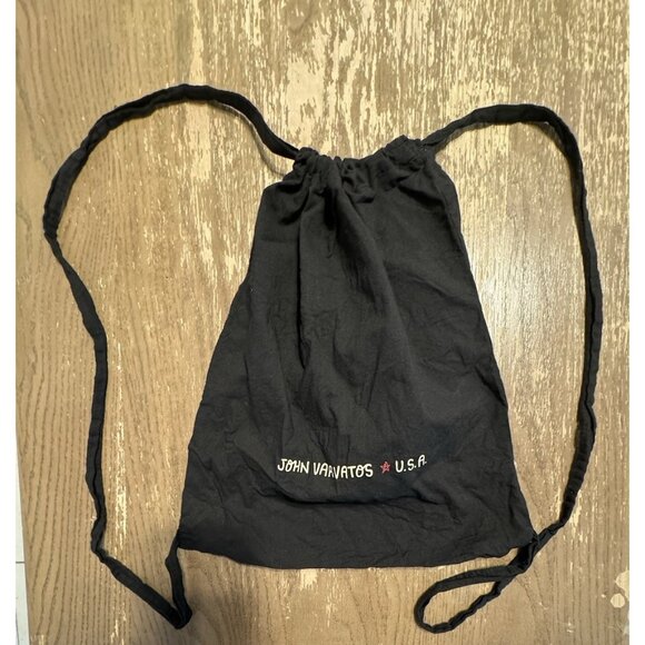 John Varvatos Drawstring Cotton USA Black Men's Tote Backpack Dust Cover - Picture 1 of 6